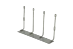 Base em inox com quatro postes para cabos dissuasores de aves